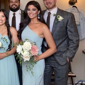 David's Bridal Dusty Sage Bridesmaid Dress